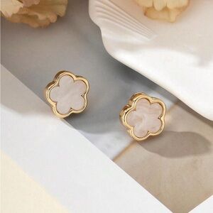 White Flower Earrings